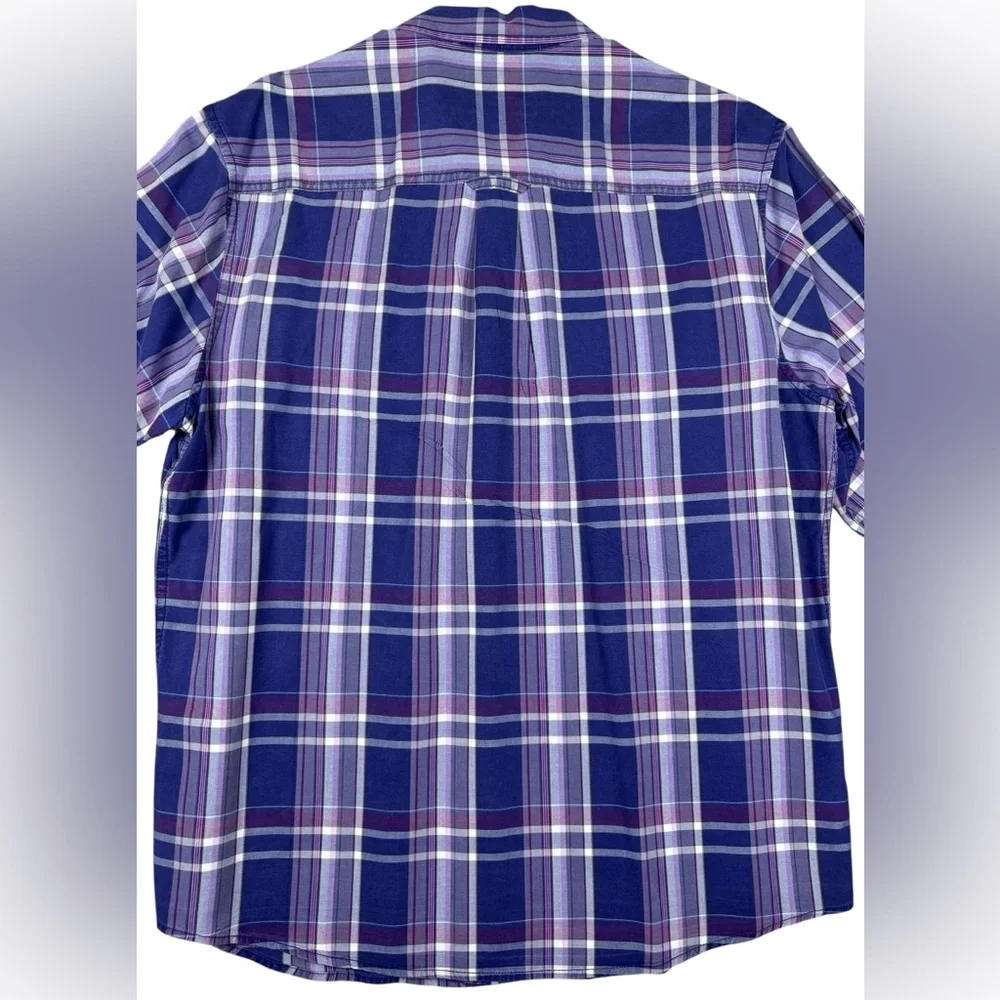 Tommy Bahama Island Modern Fit Casual Long sleeve Button Down Purple Plaid large